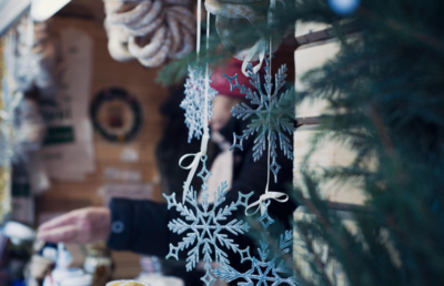 King of Christmas Trees and Crystal Ornaments