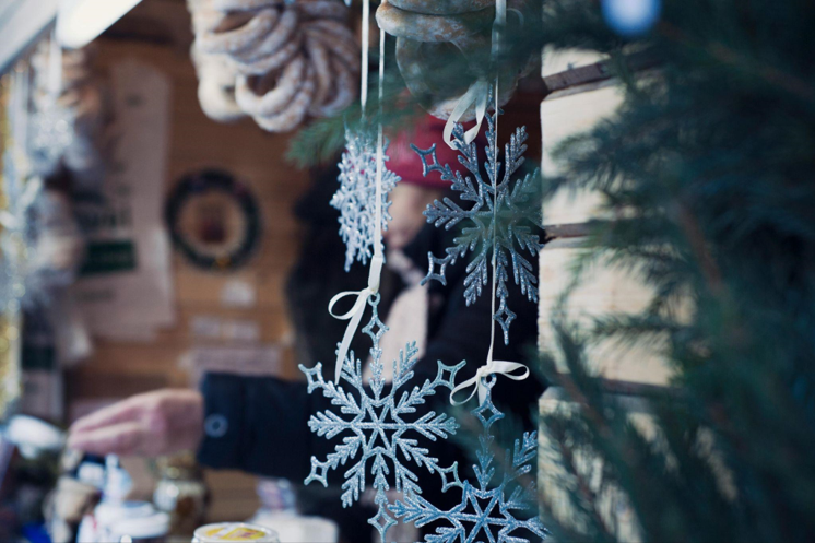 King of Christmas Trees and Crystal Ornaments